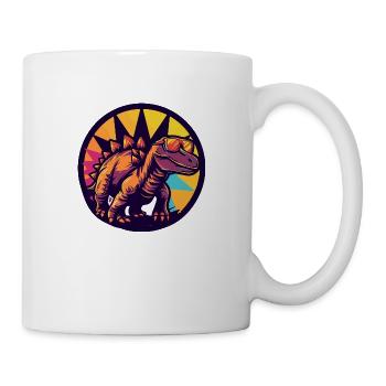 Dinosaur Stegosaurus Comic - Mug - white - Right