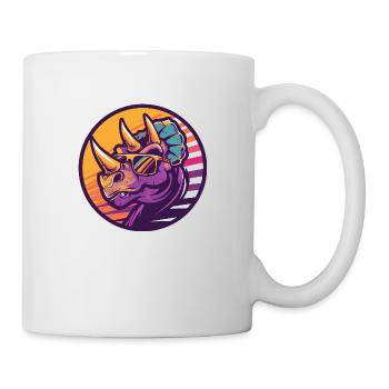 Dinosaur triceratops Comic - Mug - white - Right