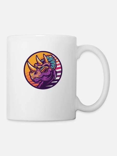 Dinosaurier triceratops Comic - Tasse - Weiß