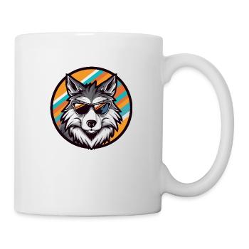 Wolf Comic Cool - Tasse - Weiß - Rechts