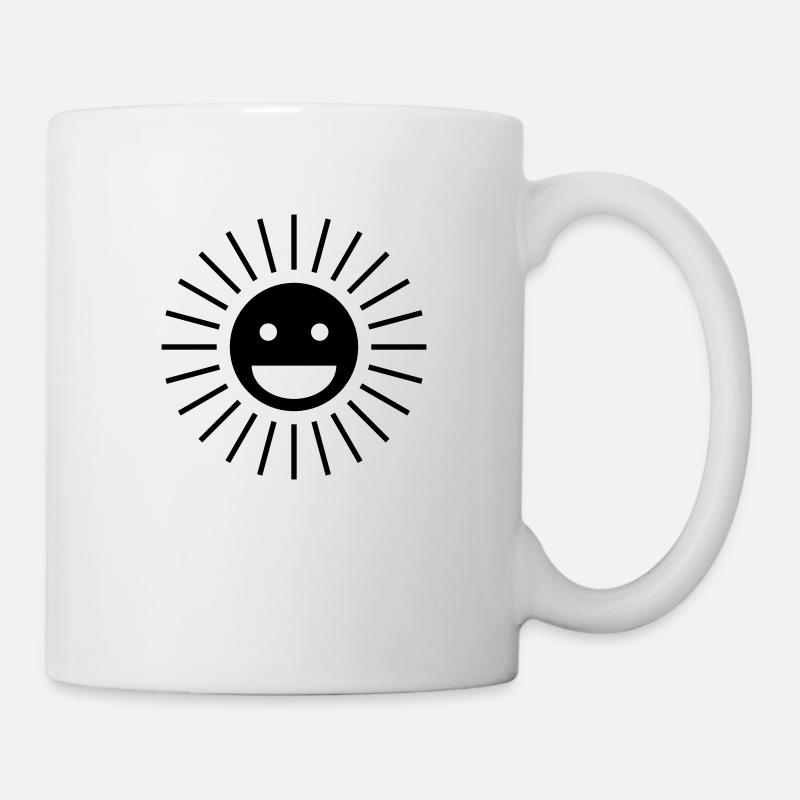 Soleil heureux | Conception de visage de soleil heureux - Mug blanc - blanc