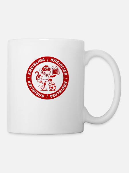 Kreisliga Fussball Affe - Tasse - Weiß