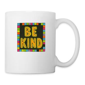 Sei freundlich Regenbogen-Block - Tasse - Weiß - Rechts