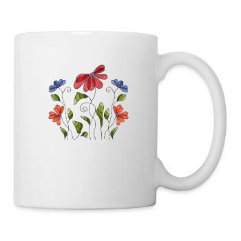 Blumen - Tasse - Weiß - Rechts
