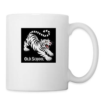 Weißer Tiger Alte Schule - Tasse - Weiß - Rechts