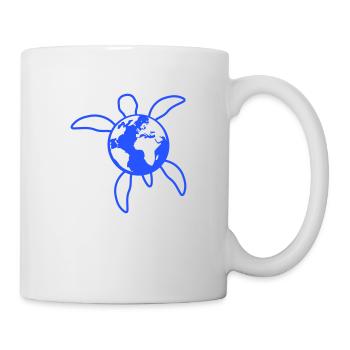 Tortue d’eau Terre Globe Planète Logo Icône - Mug blanc - blanc - Droite