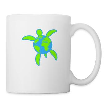 Tortue d’eau Terre Globe Planète Logo Icône - Mug blanc - blanc - Droite
