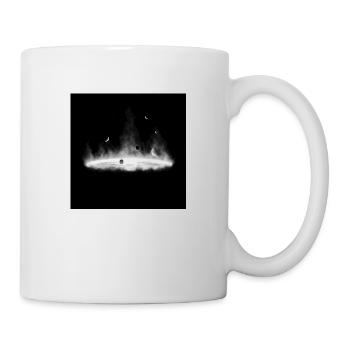Nébuleuses Feu Silhouette sur Gris Foncé - Mug blanc - blanc - Droite