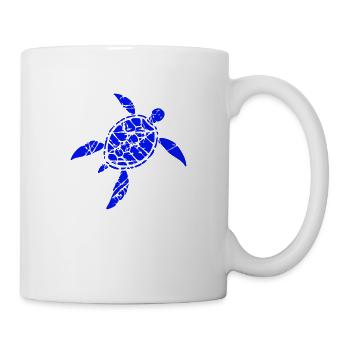 tortue motif fissures rayures vintage rétro - Mug blanc - blanc - Droite