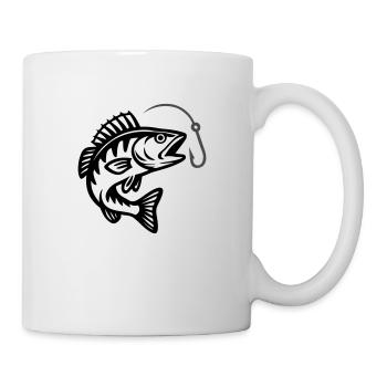 Hecht Fisch Angeln - Tasse - Weiß - Rechts