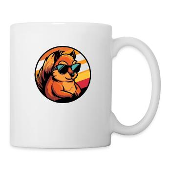 Eichhörnchen Comic Cool - Tasse - Weiß - Rechts