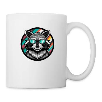 Waschbär Cool Comic - Tasse - Weiß - Rechts