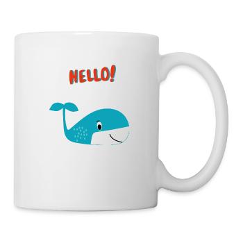 Happy Whale Says Hello - Idée cadeau - Mug blanc - blanc - Droite
