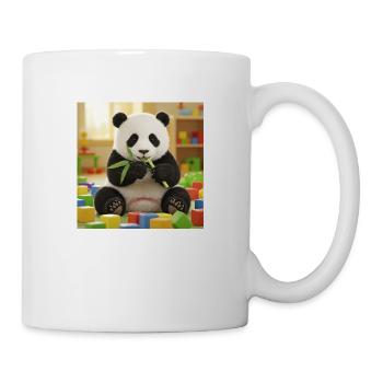 Panda mignon avec des jouets colorés - Mug blanc - blanc - Droite