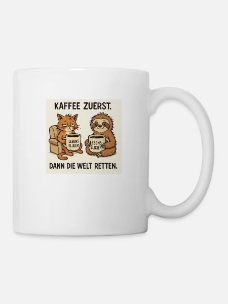 Die Welt retten - Tasse - Weiß