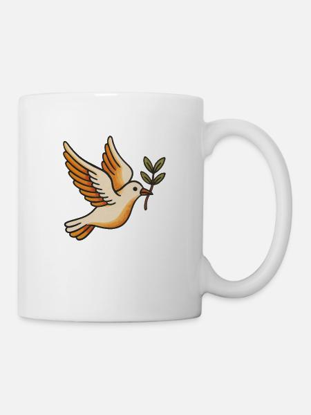 Taube des Friedens - Tasse - Weiß