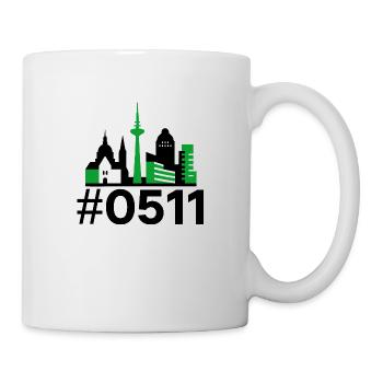 Hannover Skyline Geometric – 0511 Edition - Tasse - Weiß - Rechts