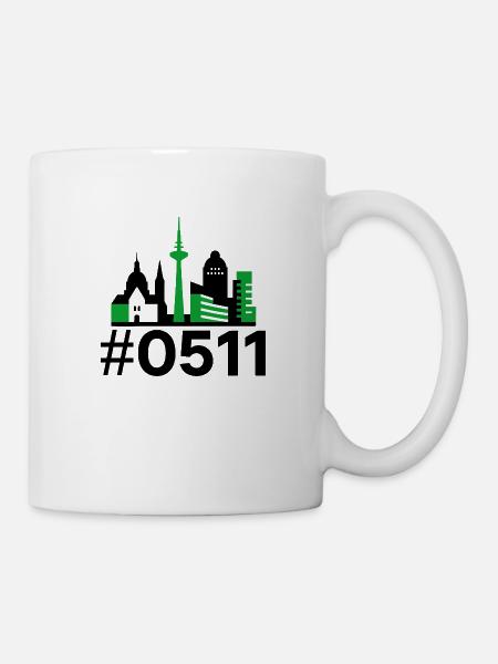 Hannover Skyline Geometric – 0511 Edition - Tasse - Weiß