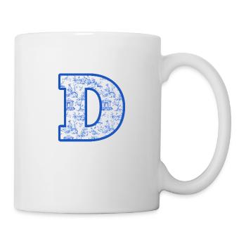 Letter D blue chinoiserie - Mug - white - Right