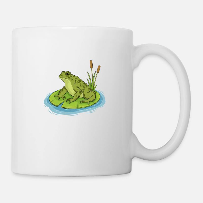 toad sitting on a lilypad - Mug - white