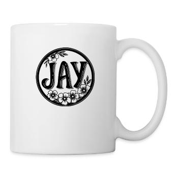 Jay, Kaligrafie-Design - Tasse - Weiß - Rechts