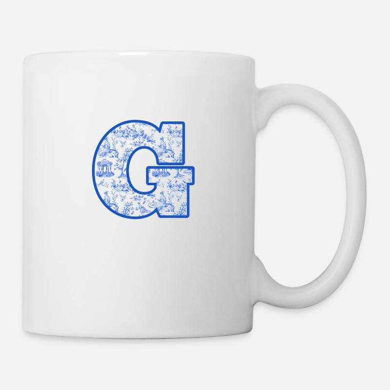Lettre g chinoiserie bleu - Mug blanc - blanc