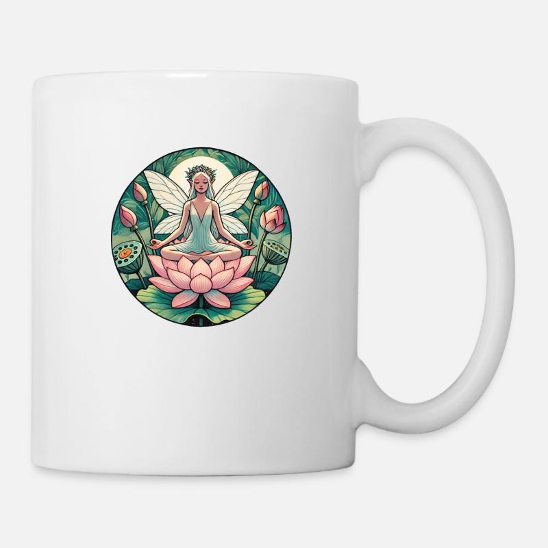Lotusfee Meditation - Tasse - Weiß