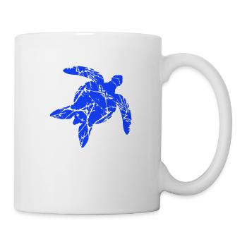 tortue d’eau gratte fissures motif vintage fun - Mug blanc - blanc - Droite