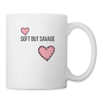 Doux mais sauvage - T-shirt esthétique audacieux mais doux - Mug blanc - blanc - Droite