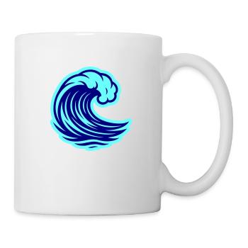 Welle Ozean - Tasse - Weiß - Rechts