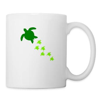Tortue d’eau famille enfants mignon maman papa - Mug blanc - blanc - Droite