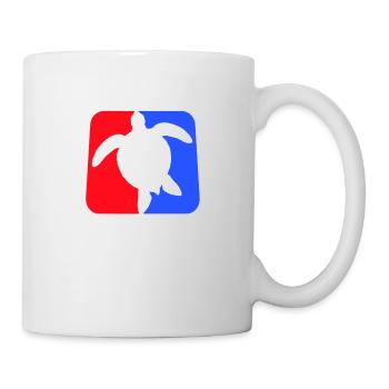 Tortue d’eau sport logo rouge bleu icône cool - Mug blanc - blanc - Droite
