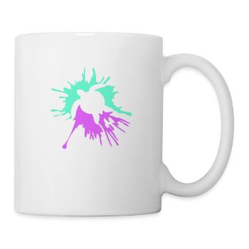 Wasserschildkröte Farbklecks Farbspritzer Tropfen - Tasse - Weiß - Rechts