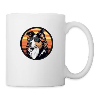 Border Collie Hund Cool Comic - Tasse - Weiß - Rechts