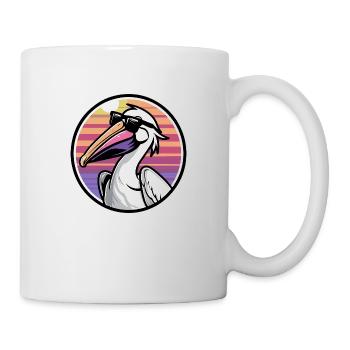 Pelikan Vogel Cool Comic - Tasse - Weiß - Rechts