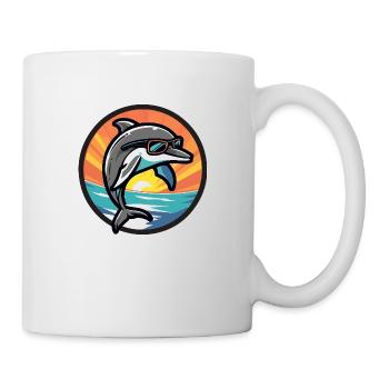 Delfin Cool Comic - Tasse - Weiß - Rechts