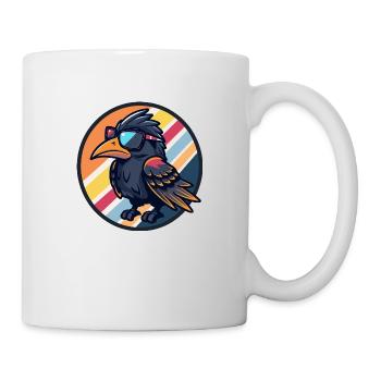 Rabe Krähe Cool - Tasse - Weiß - Rechts