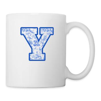 Buchstabe y blaue Chinoiserie - Tasse - Weiß - Rechts