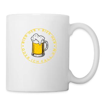 Bienen hier - Oder ich fall um! - Tasse - Weiß - Rechts