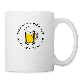 Bienen hier - Oder ich fall um! - Tasse - Weiß - Rechts