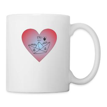 Heart Lovers Ancre de navire - Mug blanc - blanc - Droite