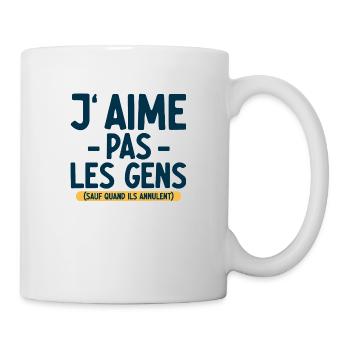 J’aime pas les gens T-shirt drôle français - Mug blanc - blanc - Droite