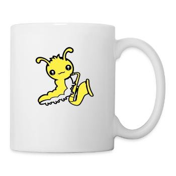 Caterpillar Saxophone Trumpet Instrument Music Hobby Cute - Mug - white - Right