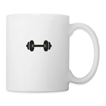 Icône d’haltère minimale - Symbole de fitness - Mug blanc - blanc - Droite