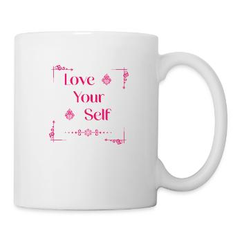 Love Yourself – Motivational Quote Design - Mug blanc - blanc - Droite