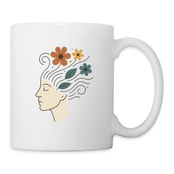 Nature Illustration with Flowers and Leaves - Mug - white - Right