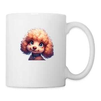 Spielzeugpudel Glückliches Gesicht — Niedliches Cartoon-Hundelächeln - Tasse - Weiß - Rechts