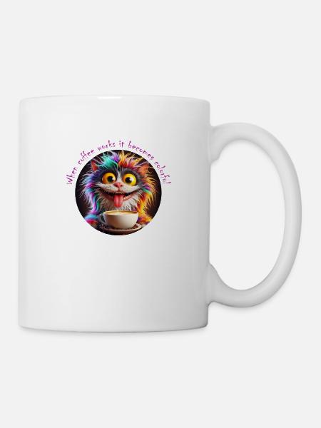 Cat Colorful Coffee - Mug - white