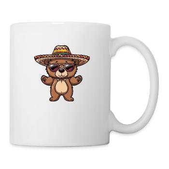 Bear Comic Funny Sombrero - Mug - white - Right