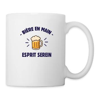 Bière en main humour bière T-shirt drôle - Mug blanc - blanc - Droite